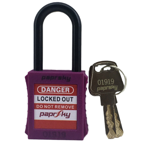 Safety Lockout Dielectric Padlock Purple PS LOTO PPNR-38 (Dielectric Short Shackle)